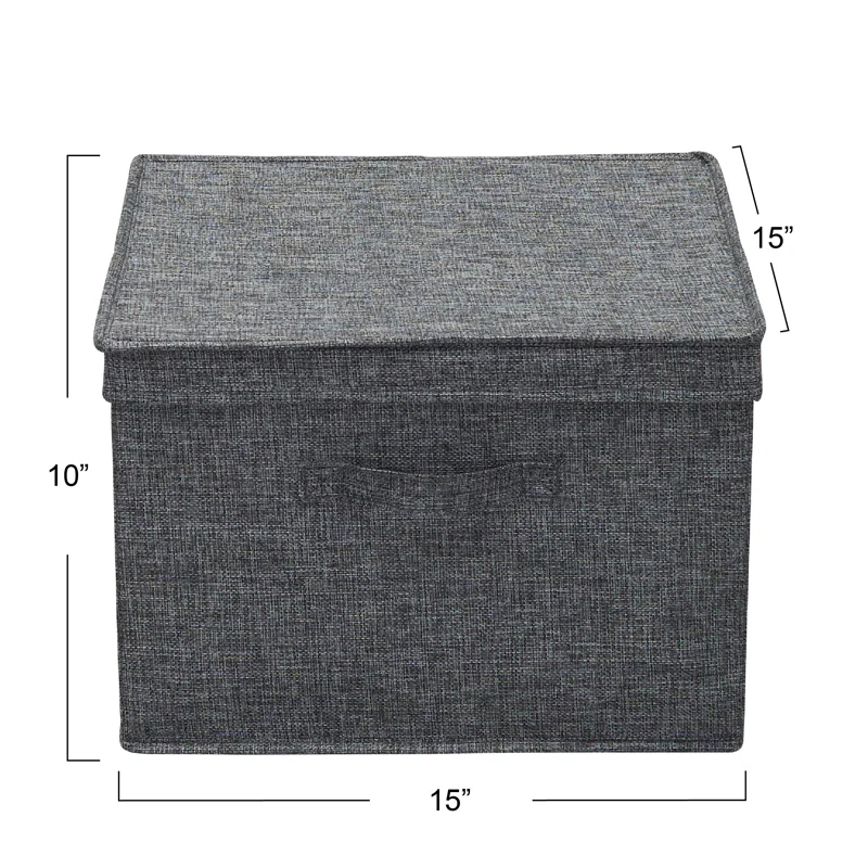 Household Essentials Household Essentials Wide Storage Box Fabric Bin (Set of 2)