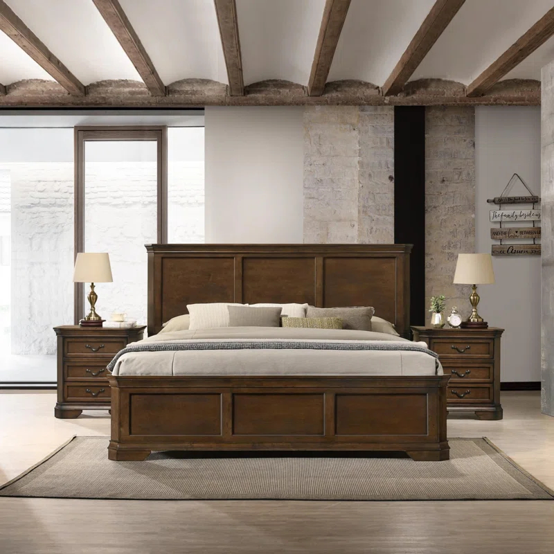 Winston Porter Traditional 3-Piece Wood Bedroom Set