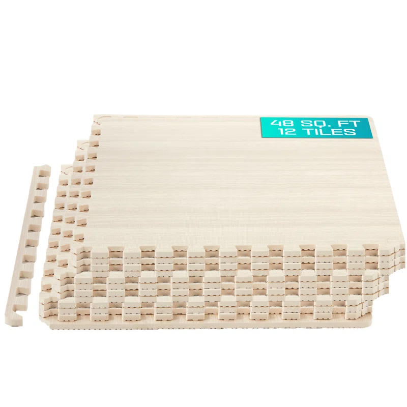 Bme Premium 24'' L x 24'' W x 0.45'' EVA Interlocking Foam Floor Tiles, Non-Slip Gym Mats for Muti-use