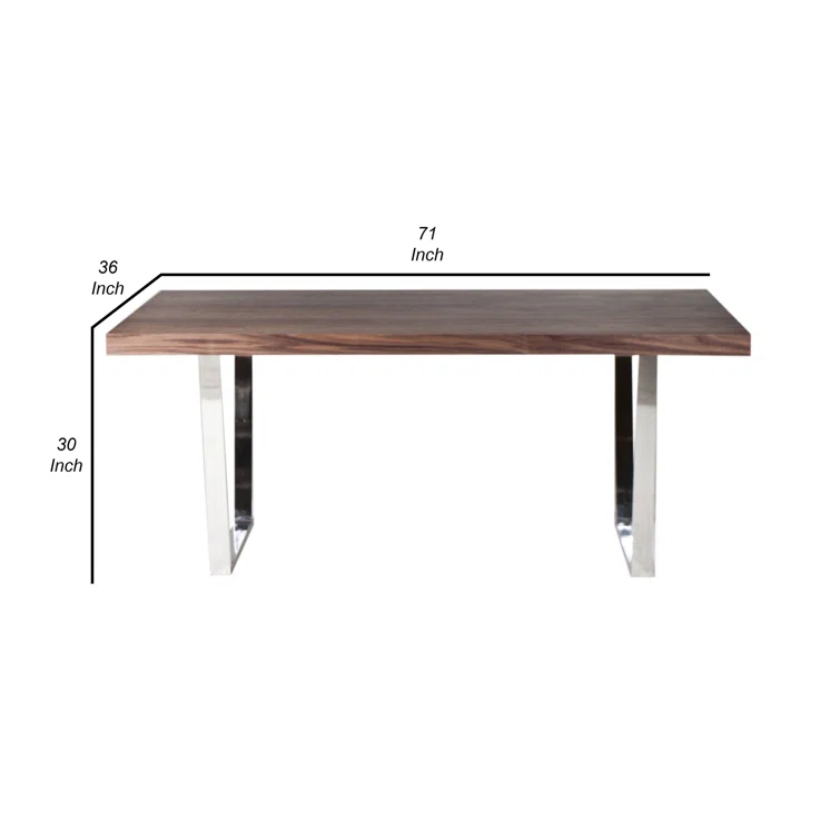 Benjara Metal Base Dining Table