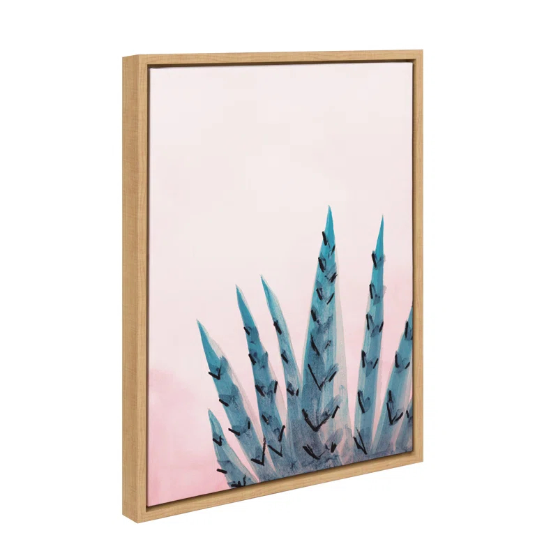 Kate and Laurel " 855 Succulent In Pink Light " by Teju Reval Painting Print