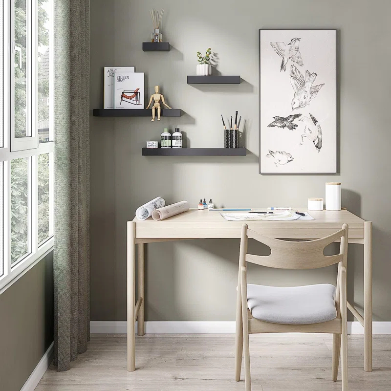 Textiles Hub Array 4 Piece Floating Wall Shelves Set