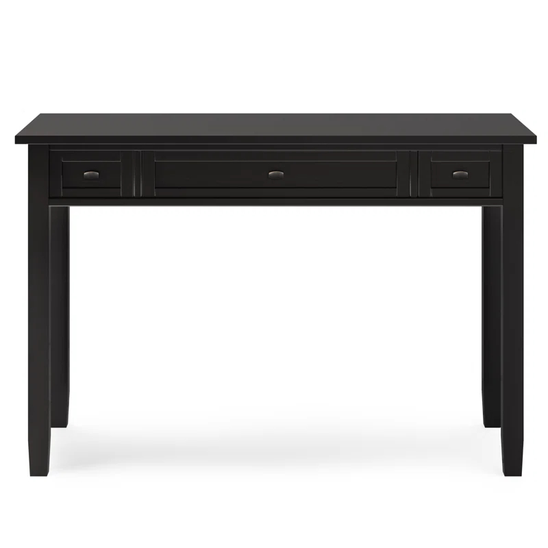 Simpli Home Warm Shaker 48"W Solid Wood Desk, Transitional Style with Keyboard Tray