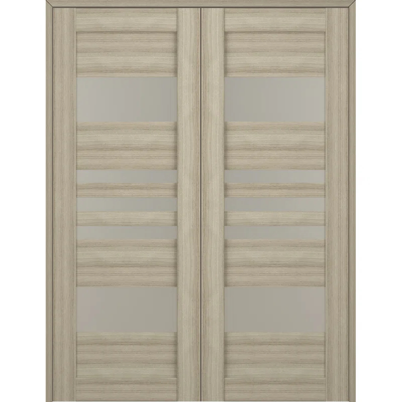 Belldinni Leti Solid Manufactured Wood and Glass Paneled Prefinished Double French Door