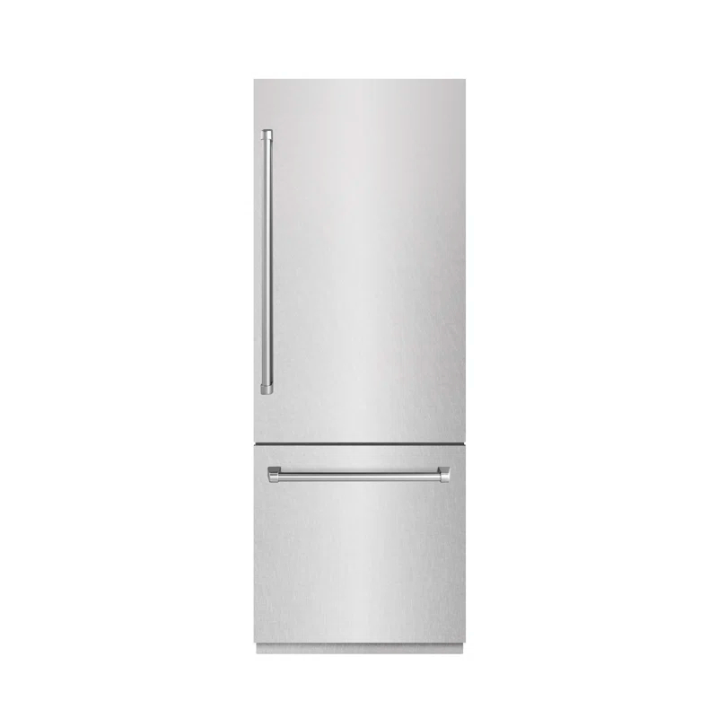 ZLINE ZLINE 30 in. 16.1 cu. ft. Built-In Bottom Freezer Refrigerator with Water Dispenser and Ice Maker in Satin Stainless Steel with Graphite Gray Interior GRBIV-SN-30