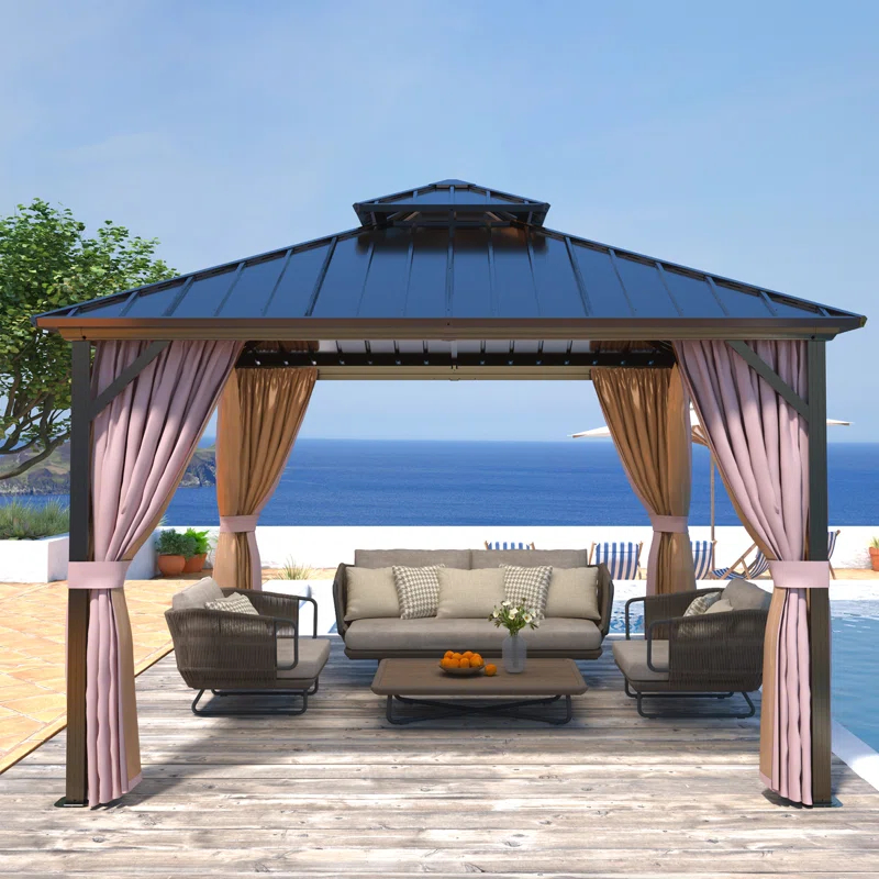 EAGLE PEAK Outdoor Aluminum Frame Hardtop Patio Gazebo