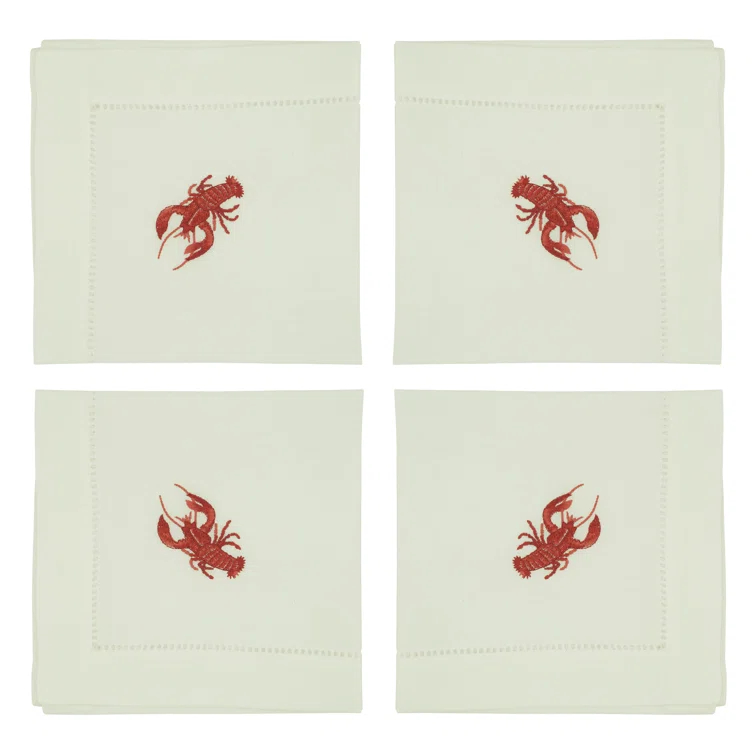 Saro Rab Polyester Animals/Nature Square Napkin (Set of 4)