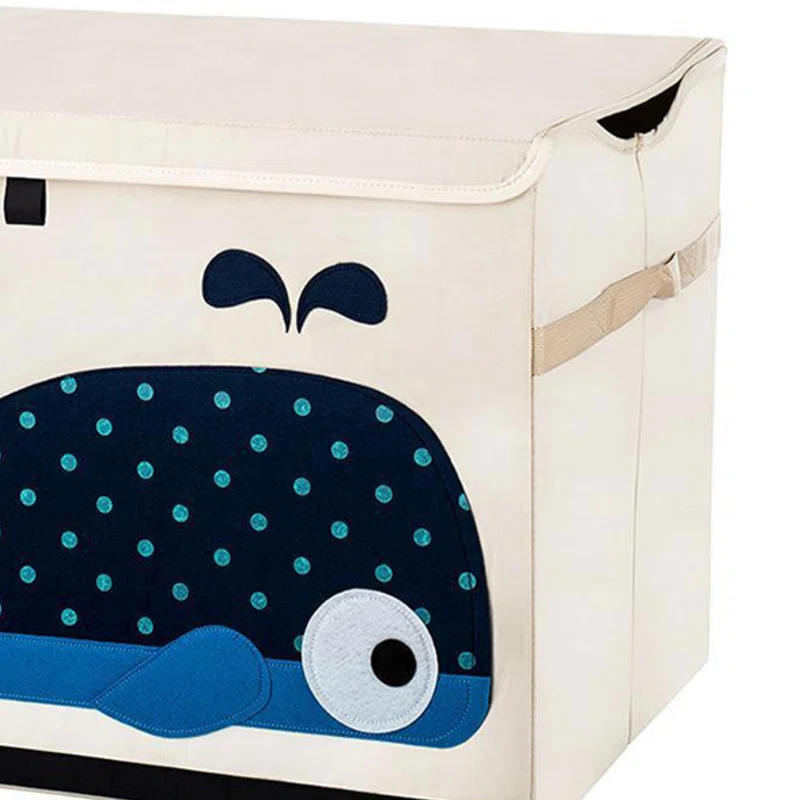 3 Sprouts 3 Sprouts  - Toy Chest Storage Box for Kids Playroom, Whale
