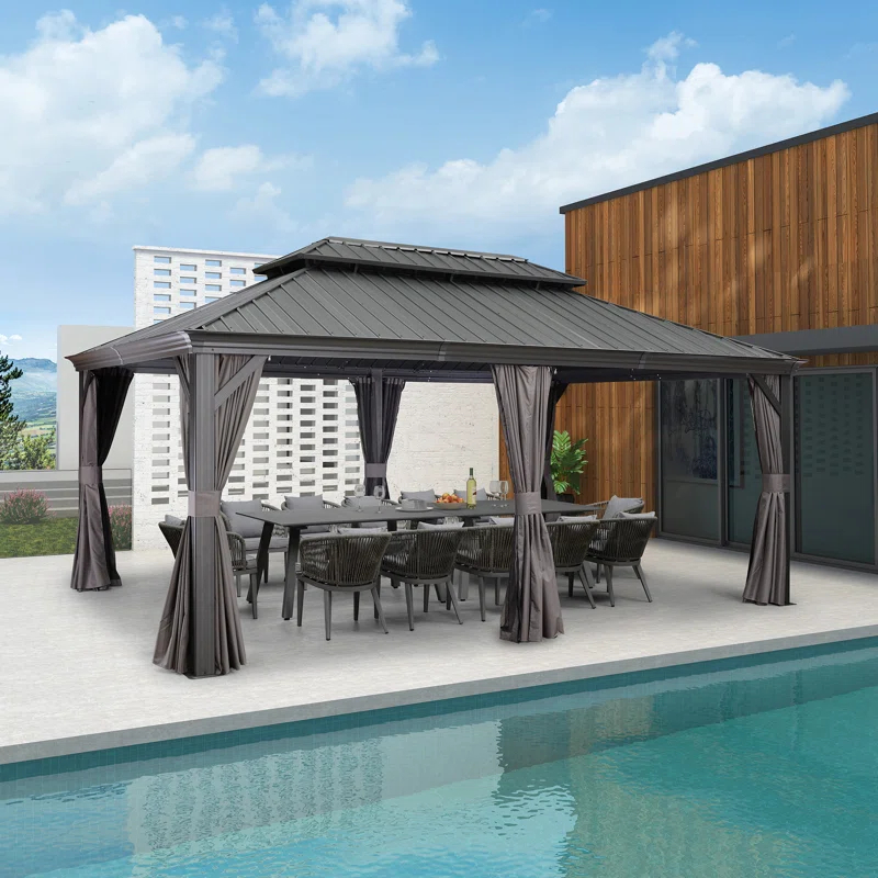 Purple Leaf 18 Ft. W X 12 Ft. D Aluminum Patio Gazebo