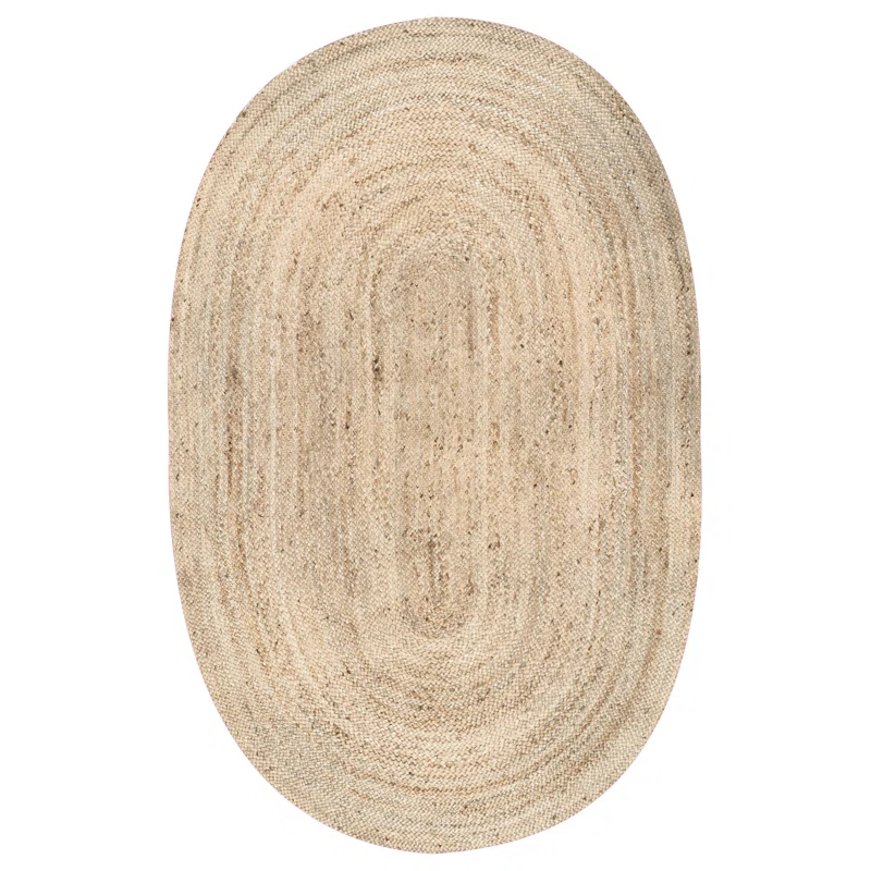Highland Dunes Bendooragh Hand-Braided Jute Natural Area Rug