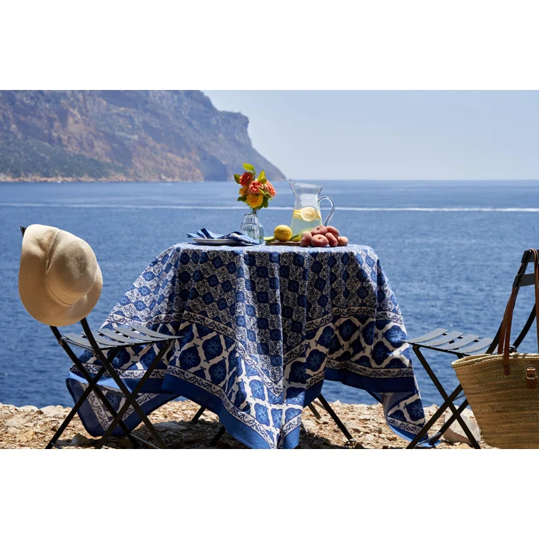 Couleur Nature Azulejo Rectangle Cotton Tablecloth | Perigold
