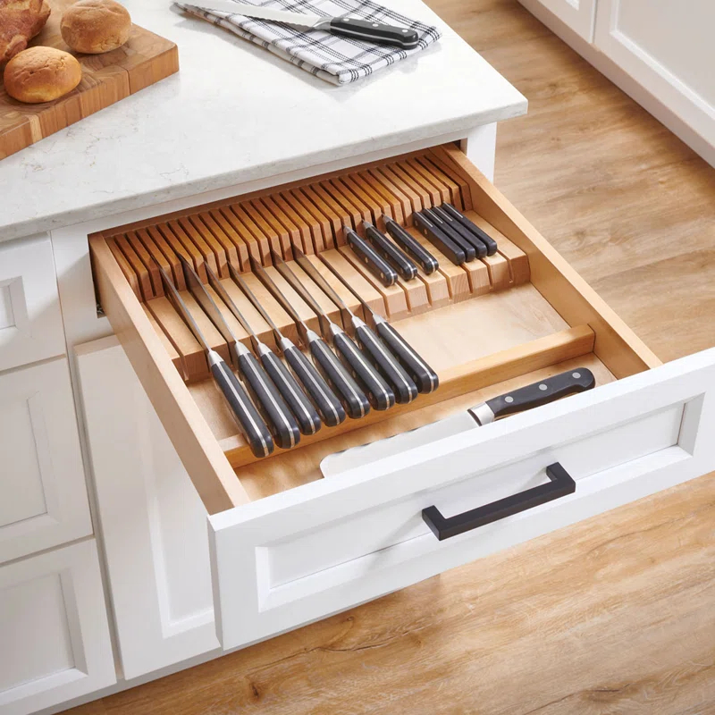 Rev-A-Shelf Rev-A-Shelf Dual Row Trimmable Knife Block Drawer Organizer Insert