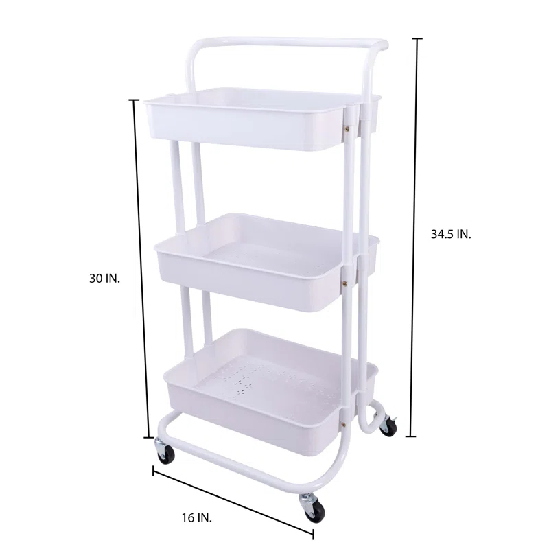Organize It All Organize It All 3 Tier Rolling Basket Cart