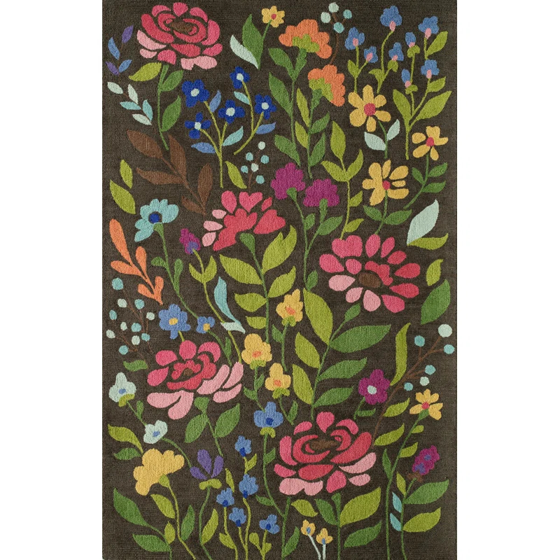 Wade Logan® Brooklington Wool Floral Indoor Rug