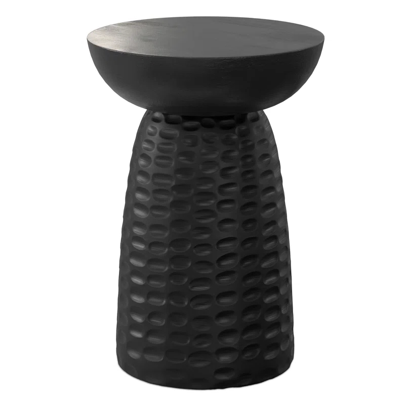 Simpli Home Boyd Solid Mango Wood Contemporary Accent Table with Textured Finish, Fully Assembled