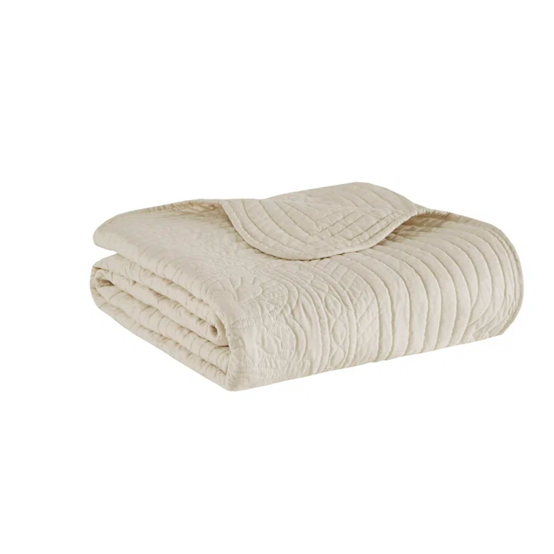 Madison Park Journey Oversized Quilted Throw with Scalloped Edges