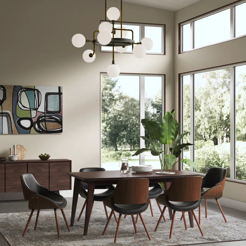 Simpli Home Malden Upholstered Dining Chair with Ergonomic Solid Wood Frame and Mid-Century Modern Style