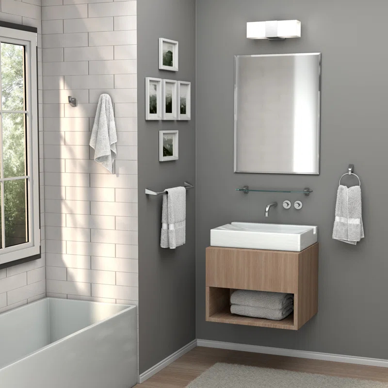 Gatco Flush Mount Frameless Beveled Wall Rectangle Mirror | Mount Landscape or Portrait