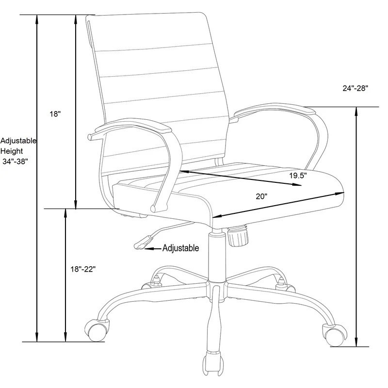Naudain Faux Leather Office Conference Chair