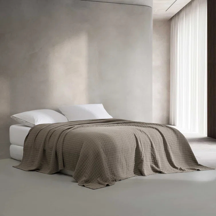 Calvin Klein Essential Garment Washed Solid Reversible Cotton Coverlet