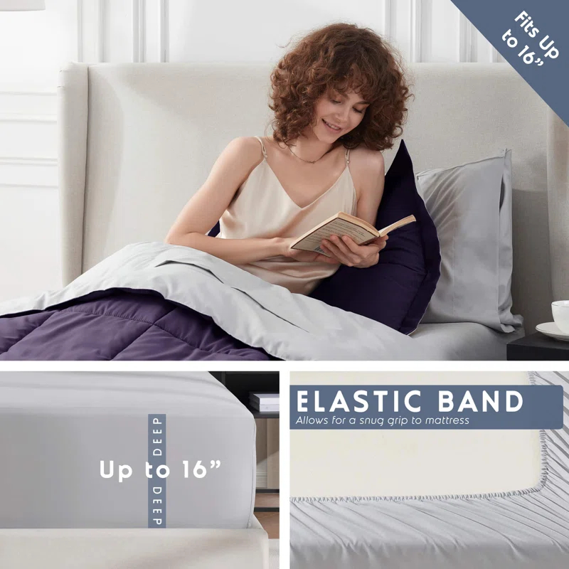 Nestl Bed-in-A-Bag Reversible Comforter Set with Bed Sheets