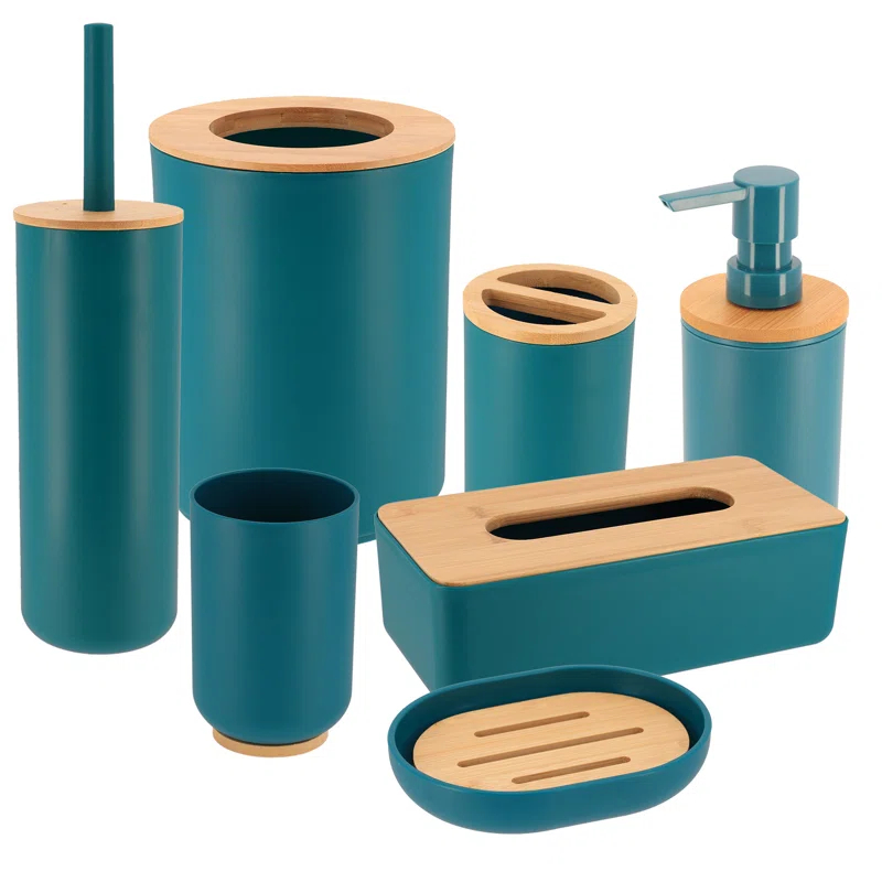 Evideco PADANG Toothbrush Holder & Toothpaste Holder with Bamboo Top