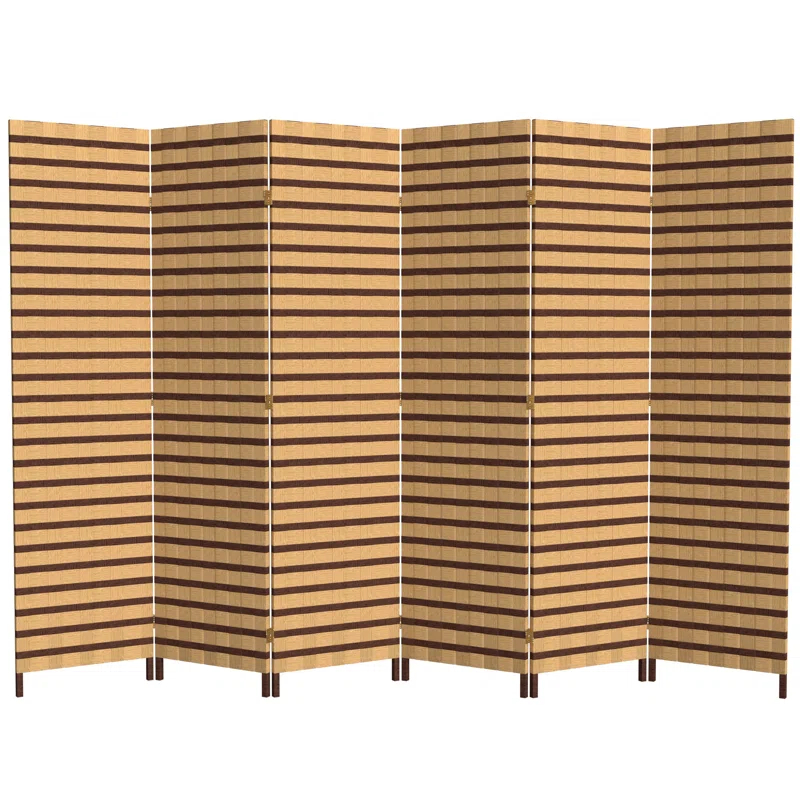 Oriental Furniture 6 ft. Tall Two Tone Natural Fiber Room Divider