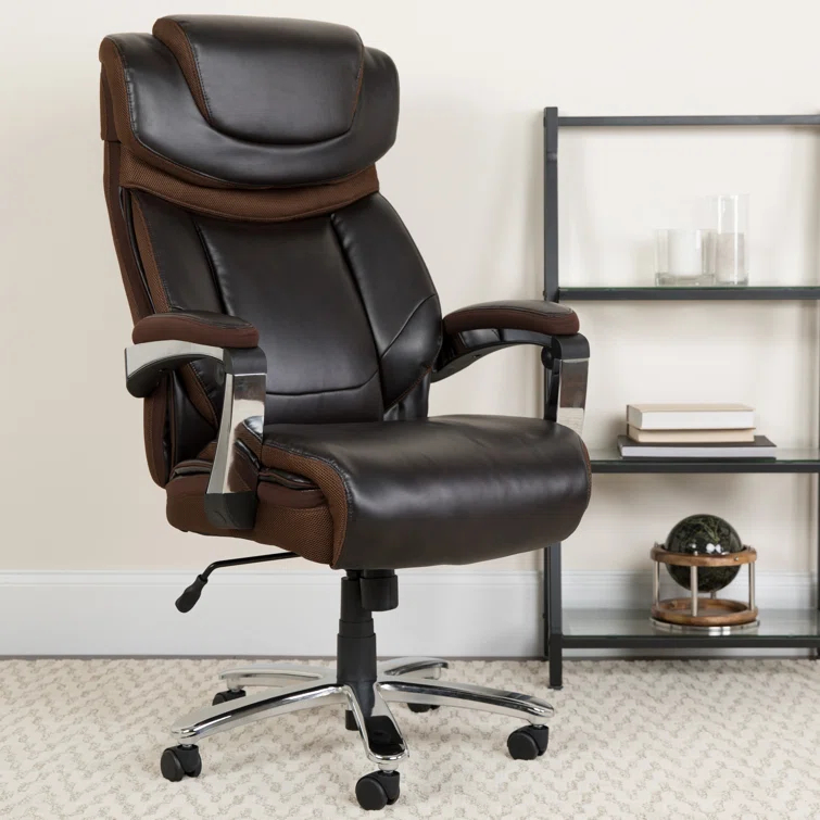 Flash Furniture Esmeralda Big & Tall LeatherSoft Ergonomic Office Chair with Headrest and Armrests