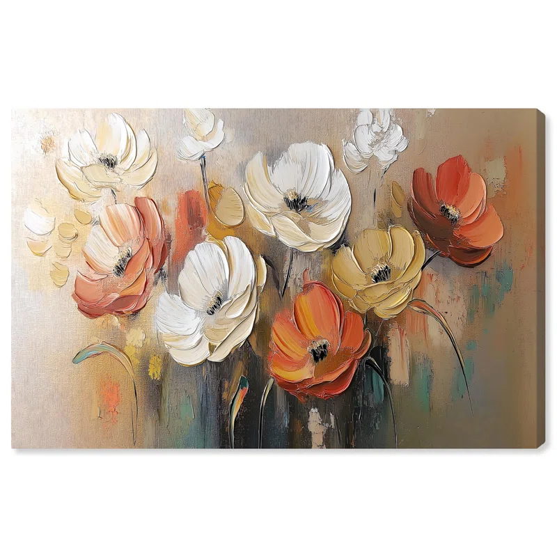 Art Remedy Frosted Flame Flower I Canvas Glam Floral Art by Art Remedy