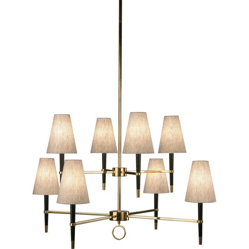 Ventana 8 - Light Fabric Dimmable Tiered Chandelier