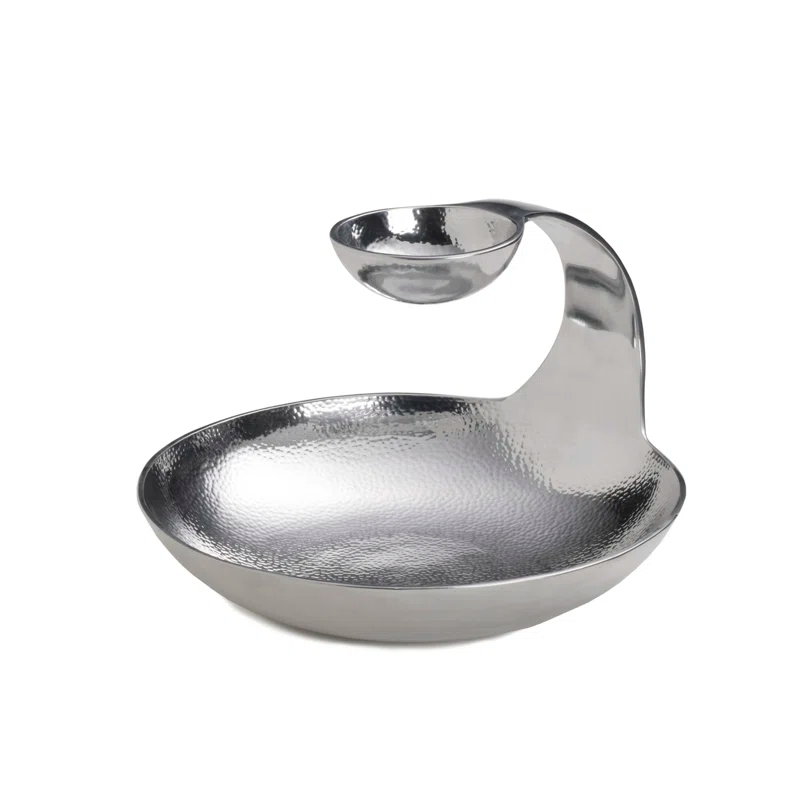 Towle Silversmiths Towle Hammersmith Gooseneck Chip and Dip Server, 11-Inch