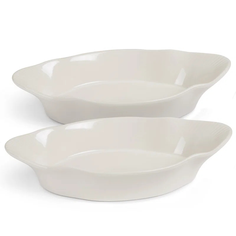 kook Kook Au Gratin Baking Dishes, Ceramic, 18 oz, White