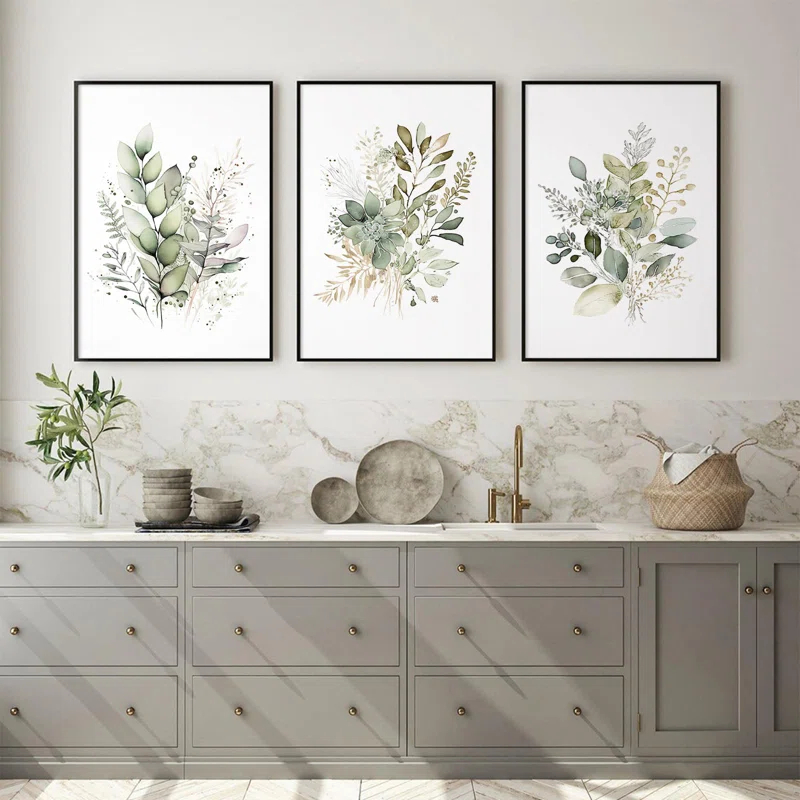 Watercolor Botanical Wall Art Set Of 3 Boho Floral Canvas Wall Decor Prints Sage Green Wildflower Wall Art Modern Flower Pictures Botanical Painting For Bedroom Bathroom 16X24 Inch Unframed