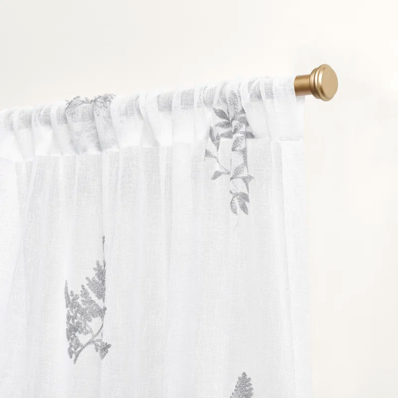 Nicole Miller Nicole Miller New York Mabel Sheer Rod Pocket Curtain Panels Pair (Set of 2)