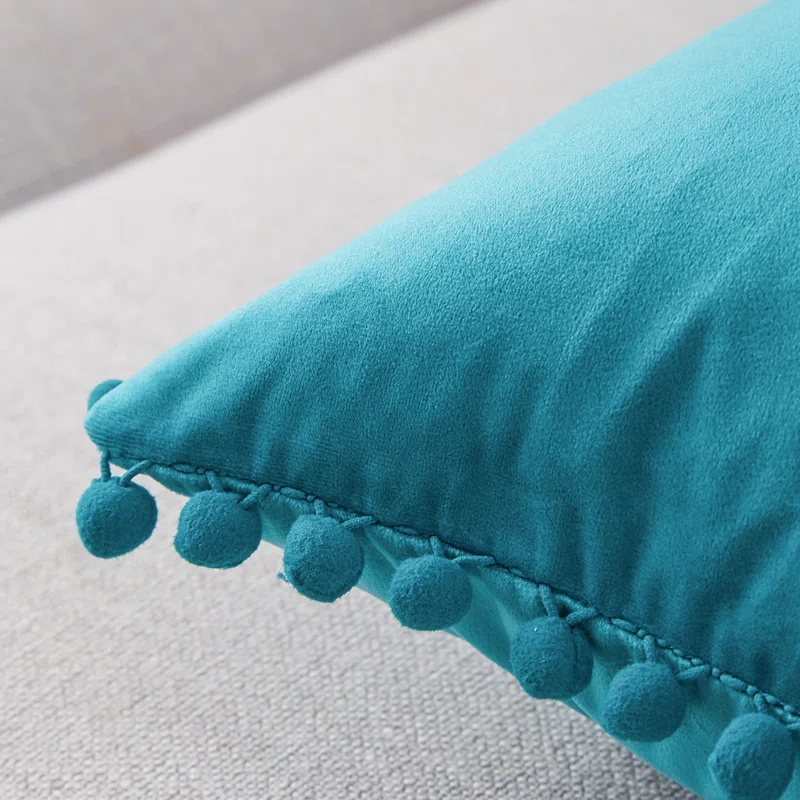 Deconovo Deconovo Pom-poms Velvet Reversible Pillow Cover (Set of 2)