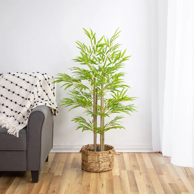 Northlight Seasonal 47" Green and Brown Potted Two Tone Artificial Bamboo Plant