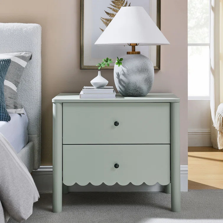 Modway Emmeline Scalloped 2-Drawer Nightstand