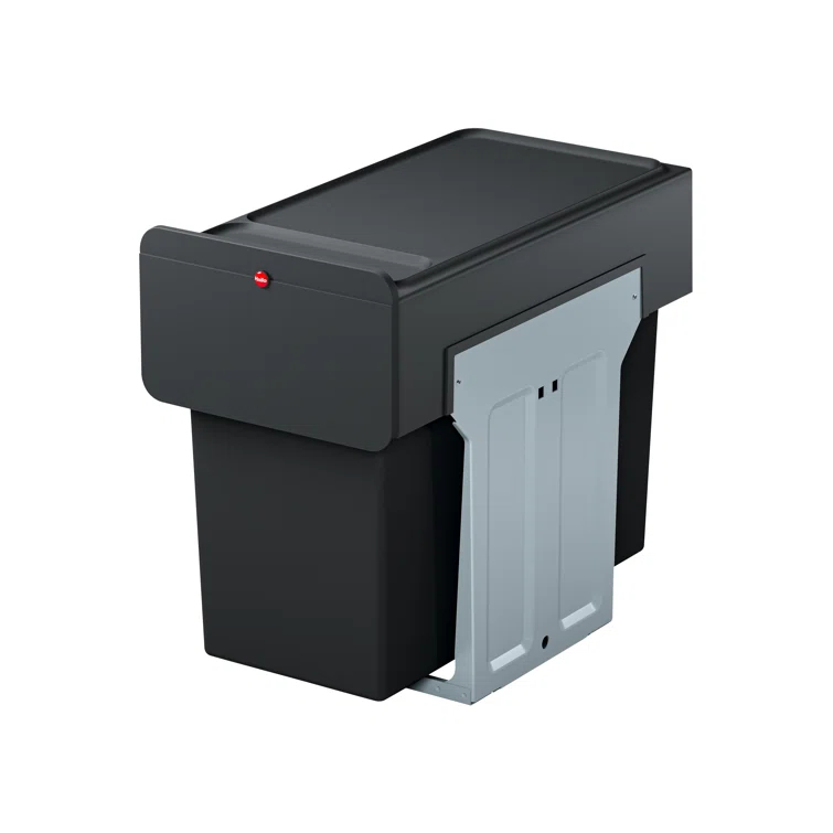 Hailo USA Inc. Plastic Manual Lift Multi-Compartments Trash & Recycling Bin