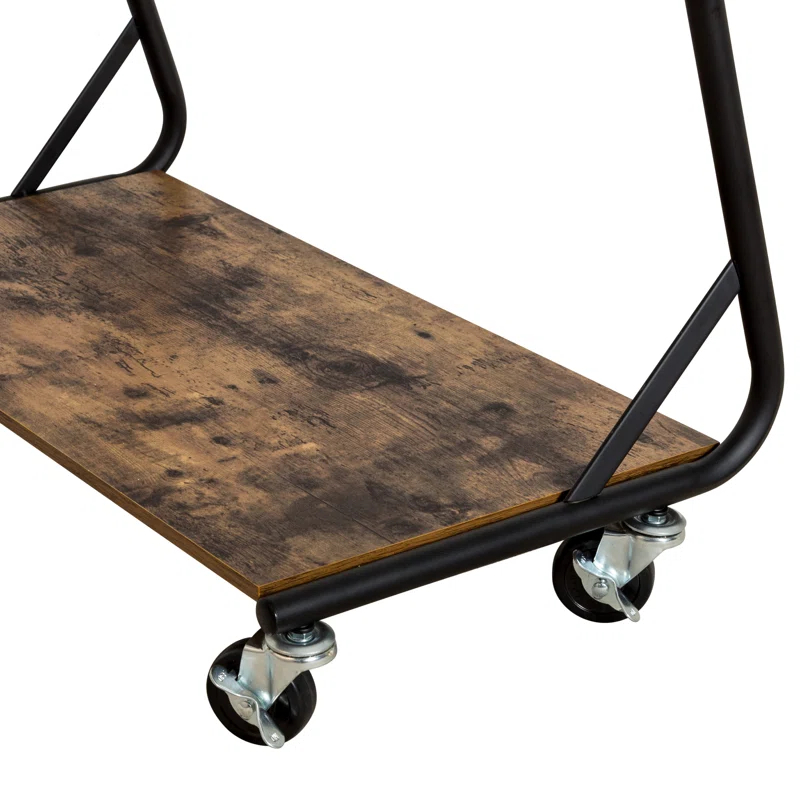 Arnit 33.46'' Metal Rolling Clothing Rack