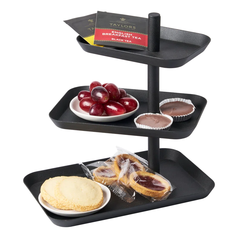 Tower Yamazaki Home 3-Tier Serving Stand, Appetizer Tray Organizer For Party Or Kitchen, Steel