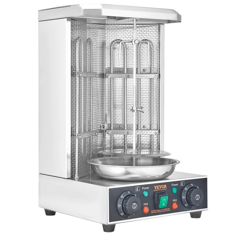 Stellweilan Tessberg Shawarma Grill Machine, 13 lbs Capacity, Chicken Shawarma Cooker Machine with 2 Burners, Electric Vertical Broiler Gyro Rotisserie Oven Doner Kebab Machine, for Home Restaurant Kitchen Parties