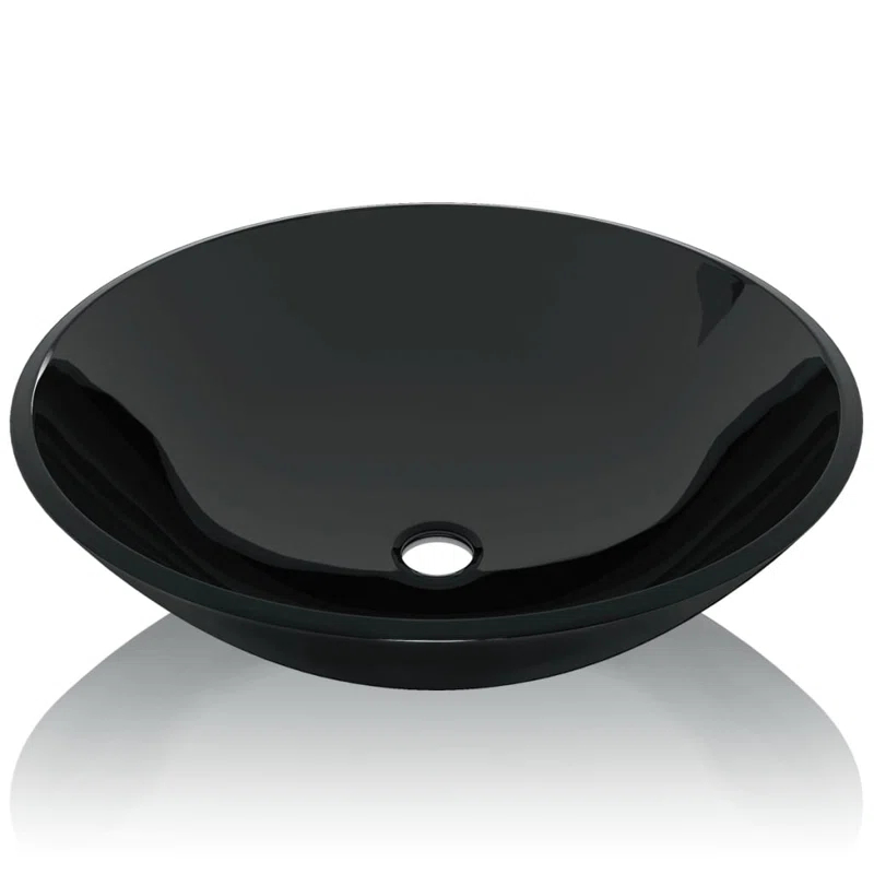 VidaXL Basin Round Wash Vanity Sink Small Countertop Basin Tempered Glass
