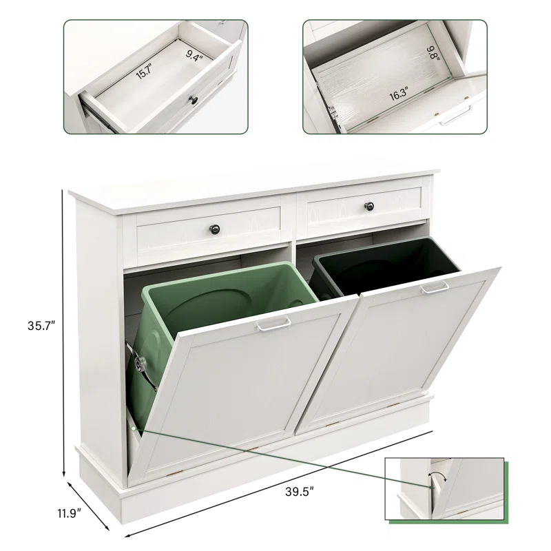Double Tilt Out Trash Kitchen Cabinet