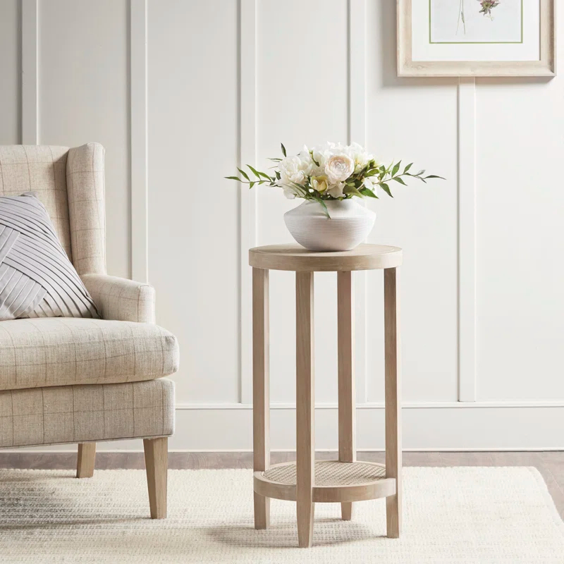 Martha Stewart Martha Stewart Harley  Round End Table with Cane Detail