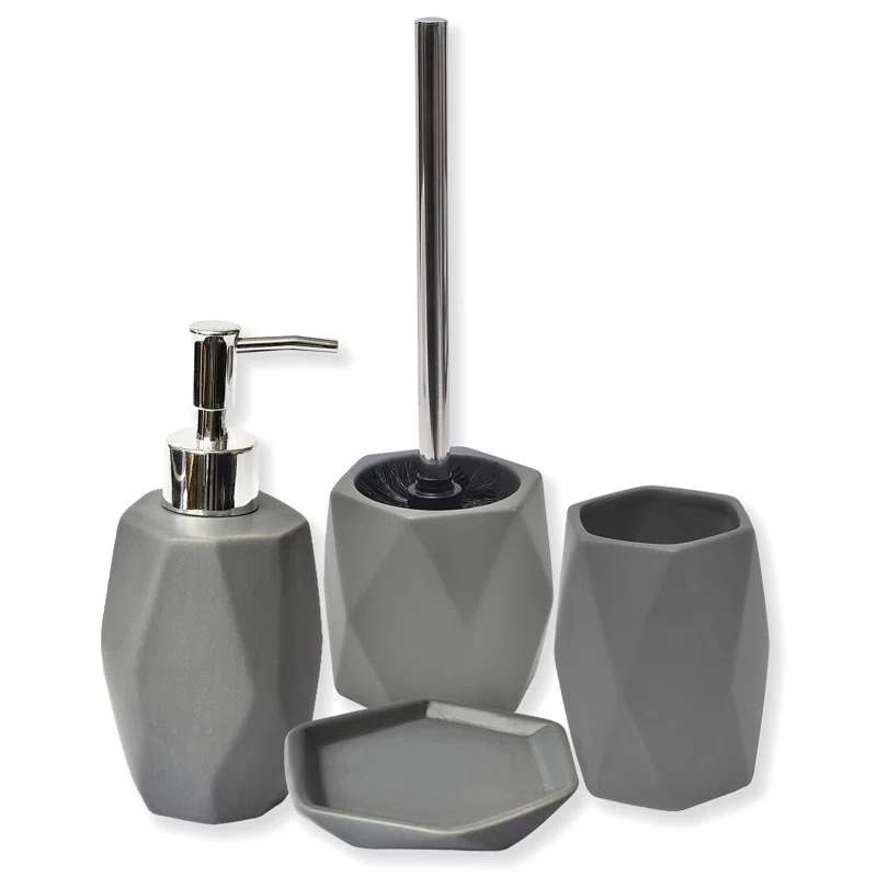 Evideco Diamond Stoneware Bathroom Soap Dish Cup