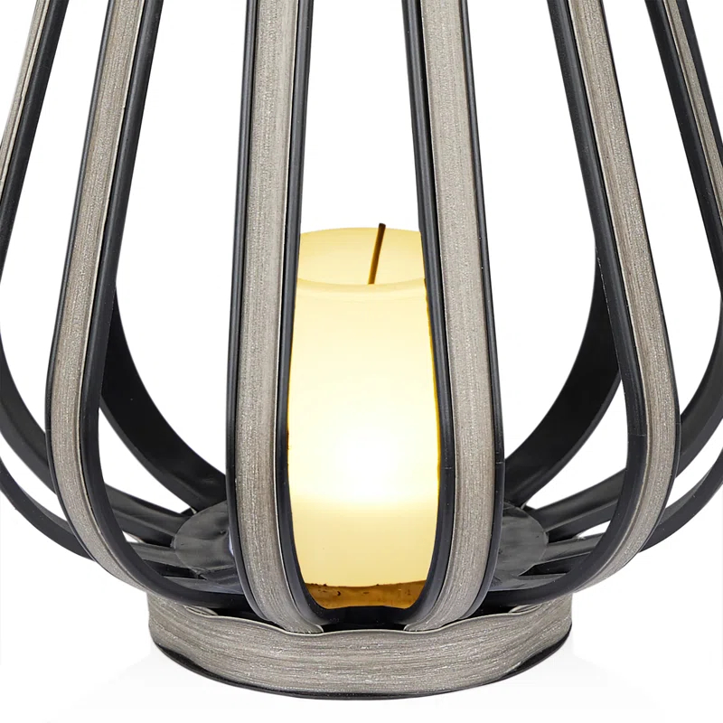 Alpine Solar Decorative Plastic Lantern w/ LED Light