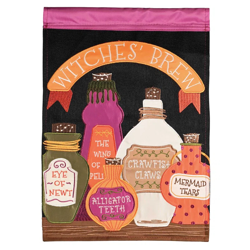 Magnolia Garden Witches Brew Potion Bottles 13 x 18 Inch Polyester Garden Flag