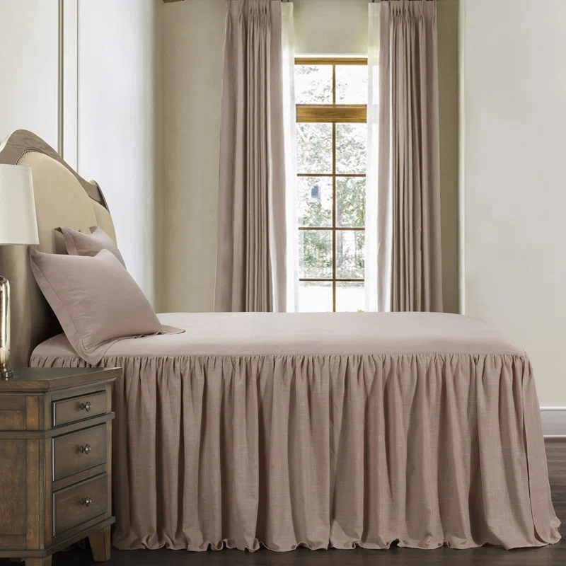 HiEnd Accents Luna Washed Linen Romantic Classic Chic Casual Modern Rustic Farmhouse Bedspread Set