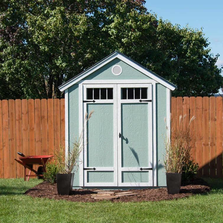 Handy Home Garden 6 ft. W x 8 ft. D Wood Storage Shed with Floor