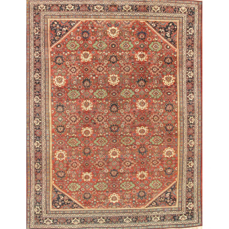 Azerbaijan One-of-a-Kind Rectangle 10'3" X 13'6" 1910s Area Rug in Beige/Gray/Rust